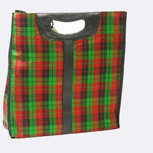 Raw silk hand made tote